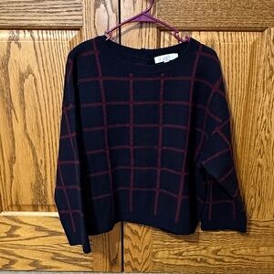 LOFT Navy and Burgundy Sweater